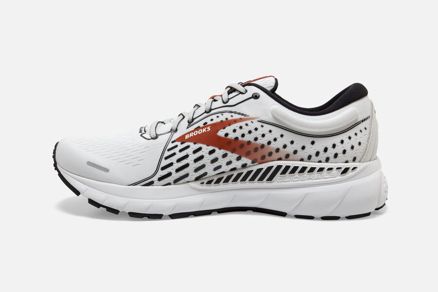 Brooks Adrenaline Gts 21 Road Löparskor Herr - Vita/Svarta/Orange - 8051-JSBZM